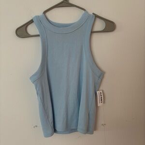 brand new! old navy light blue high neck halter crop tank top🩵